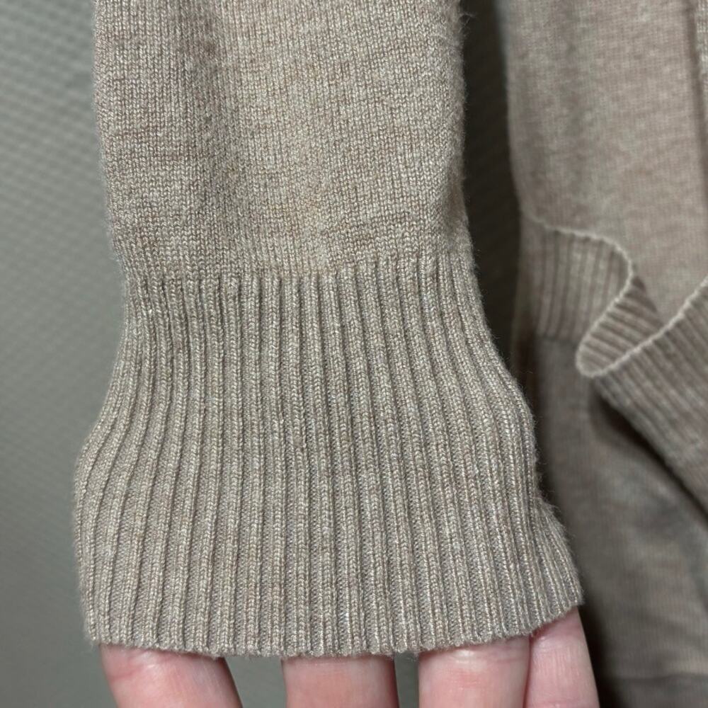 Cielo Women's Long Open Front Cardigan Tan Viscose Blend Size S Lightweight - Picture 3 of 9